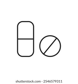 Capsule icon Outline vector for web ui