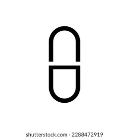 Icono de la cápsula, icono de la píldora en estilo plano moderno aislado en el fondo.