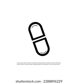 Capsule icon, Pill icon in trendy flat style isolated on background.