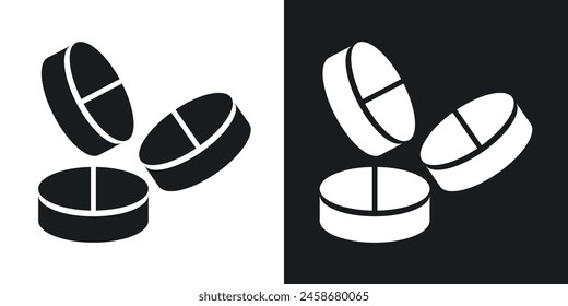 Kapsel-Symbolsatz. Medizinisches Kapsel-Vektorgrafik-Symbol. Gesundheitstablette und Pille Zeichen. Symbol für pharmazeutische Kapseln.