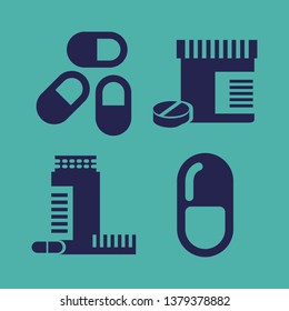 capsule icon set with pills, pill and drugs vector illustration