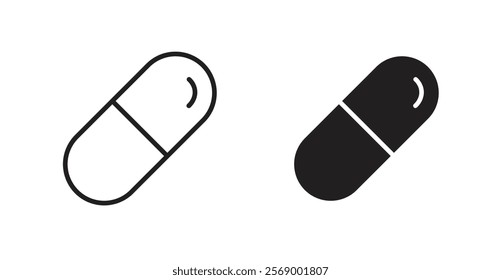 Capsule icon set vector graphics designs