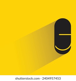 capsule icon with shadow on yellow background