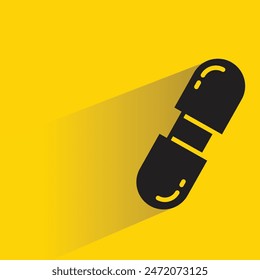 capsule icon with shadow on yellow background