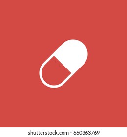 capsule icon. sign design. red background