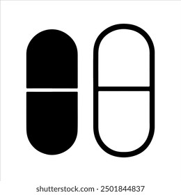 Capsule icon silhouette vector illustration design on white background.
