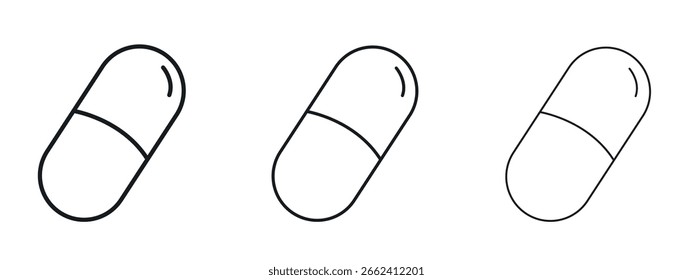 Diseño de línea simple del icono de la cápsula - Ilustración vectorial simple