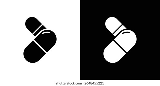 Capsule icon symbol collection. Flat vector stock illustration.