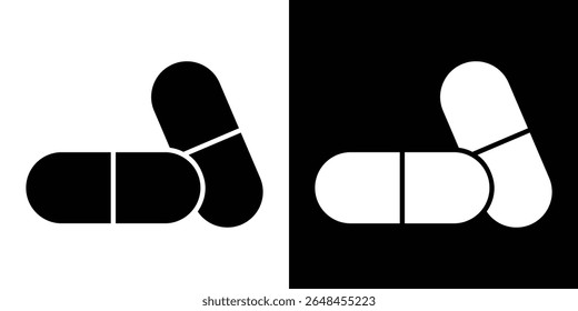 Capsule icon symbol collection. Flat vector stock illustration.