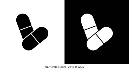 Capsule icon symbol collection. Flat vector stock illustration.