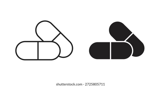 Capsule icon symbol. Vector EPS 10. line and glyph icon