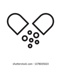Capsule icon in trendy outline style design. Vector graphic illustration. Capsule icon for website design, logo, app, and ui. Editable vector stroke. EPS 10.