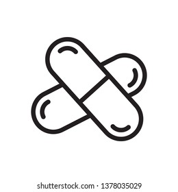 Capsule icon in trendy outline style design. Vector graphic illustration. Capsule icon for website design, logo, app, and ui. Editable vector stroke. EPS 10.