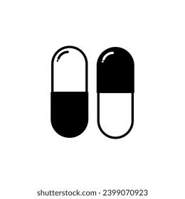 capsule icon vector design , line medicine and healthcare symbol