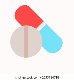 Capsule icon vector illustration in flat style about medical, use for website mobile app presentation
