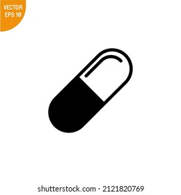 Plantilla de logotipo de ilustración vectorial de icono de cápsula para muchos fines. Aislado sobre fondo blanco.