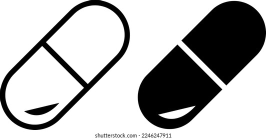 Capsule icon vector illustration logo template Isolated on white background..eps