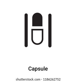 Capsule icon vector isolated on white background, logo concept of Capsule sign on transparent background, filled black symbol