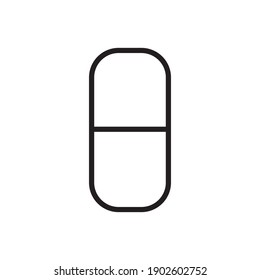 Vector de icono de cápsula aislado en fondo blanco. Icono de purgado