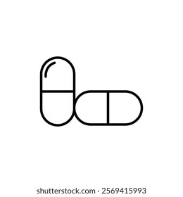 Capsule icon Vector logo outline