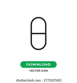 Capsule icon vector. Medical Pill sign