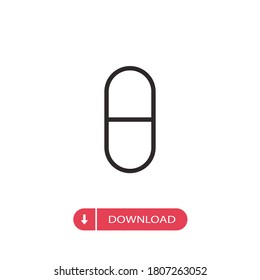 Capsule icon vector. Medical Pill sign