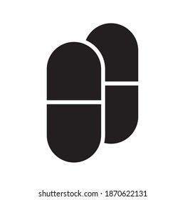 Vector de icono de la cápsula. Signo de píldora médica. Pasos 10