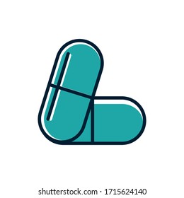 Capsule icon vector on white background