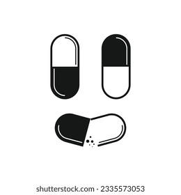 Capsule icon vector on white background