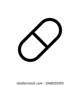 Capsule icon vector. Pill sign