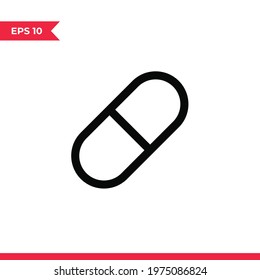 Capsule icon vector. Pill sign