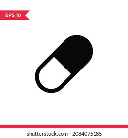 Capsule icon vector. Pill sign
