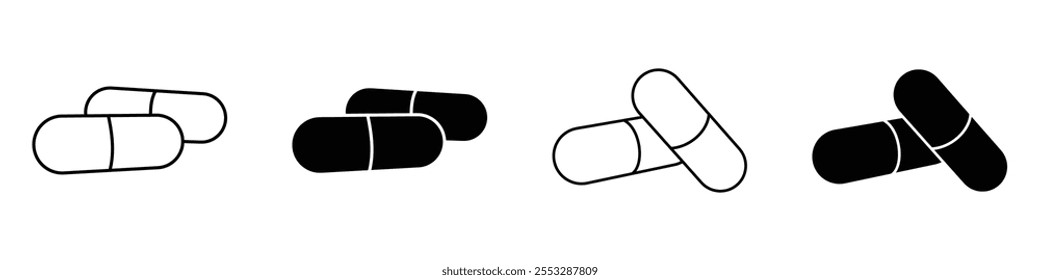 Capsule icon vector set. EPS10