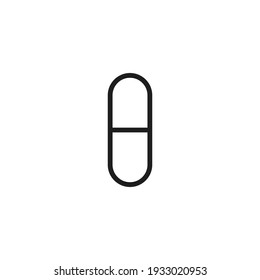 Capsule Icon Vector. Simple Pill Sign