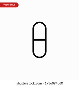 Capsule Icon Vector. Simple Pill Sign