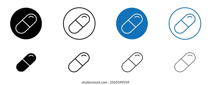 Capsule icons in black and blue colors