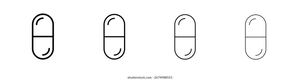 Kapselsymbole. Linienstriche einfache Symbole