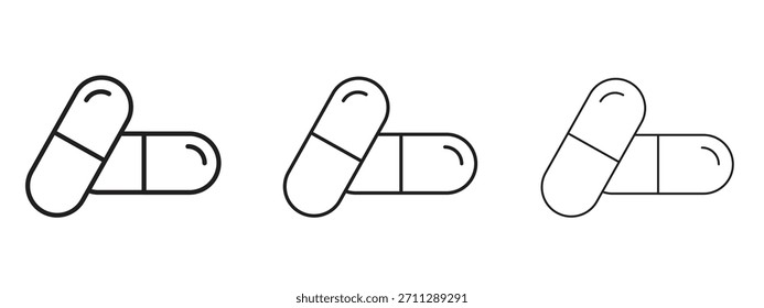 Kapselsymbole. Pixel perfekte Vektorsymbol-Sammlung