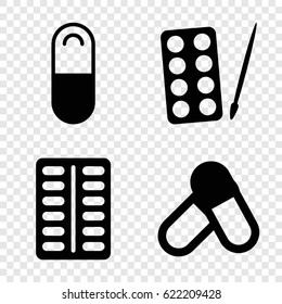 Capsule icons set. set of 4 capsule filled icons such as paints