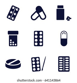 Capsule icons set. set of 9 capsule filled icons such as paints, pill, medicine, medical pills