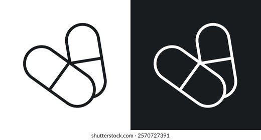 Capsule icons set vectors on white background.
