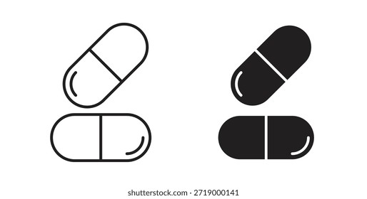 Capsule icons, vector symbols. filled flat sign