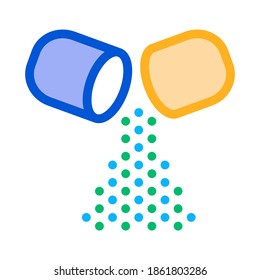 Capsule Inside Supplements Icon Vector Thin Line. Contour Illustration