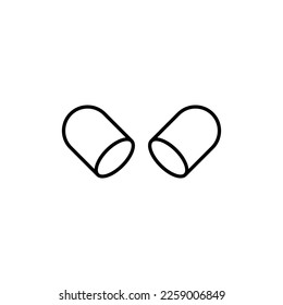 Signo de contorno aislado de la cápsula. Firma de vectores para aplicaciones, libros, banners, anuncios, sitios, tiendas, tiendas