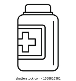 Capsule jar icon. Outline capsule jar vector icon for web design isolated on white background
