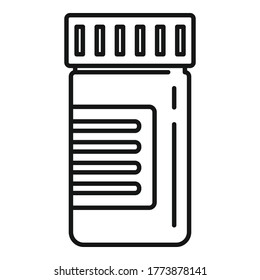 Capsule jar icon. Outline capsule jar vector icon for web design isolated on white background
