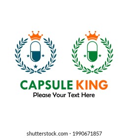 Capsule king logo template illustration