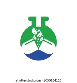 Capsule lab logo design vector icon. Eco lab capsule design template.