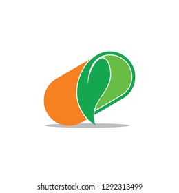 capsule leaf shape natural medicine symbol colorful logo vector