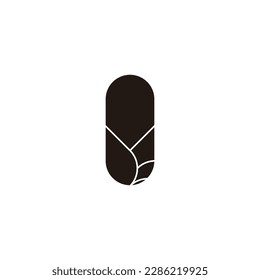 Capsule, leaves geometric symbol simple logo vector